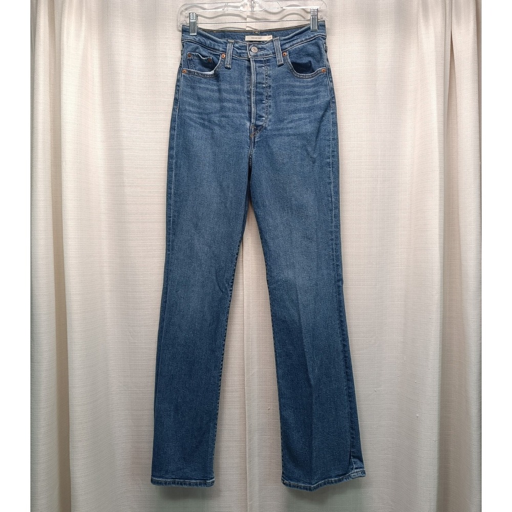 Levis Ribcage Bootcut Jeans Womens 29 High Rise Button Fly Blue‎ Denim (26x31.5) - Picture 2 of 7